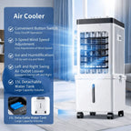 Portable Air Cooler Evaporative 4.0-Gallon Tank Wheels & Oscillation