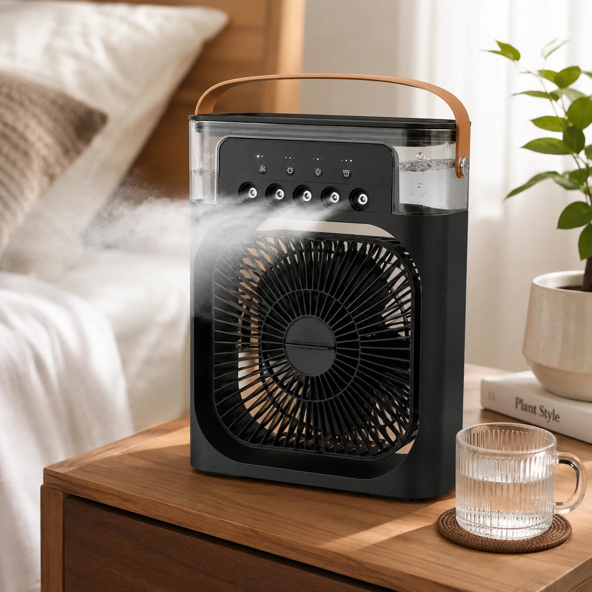 Portable Air Cooler Evaporative Humidifier Remote Control USB-Powered