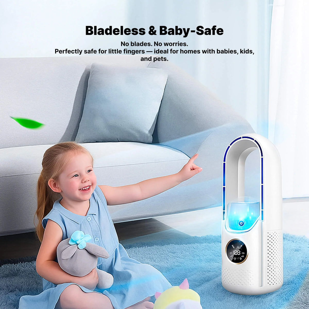 Portable Air Cooler Silent Bladeless USB-Powered