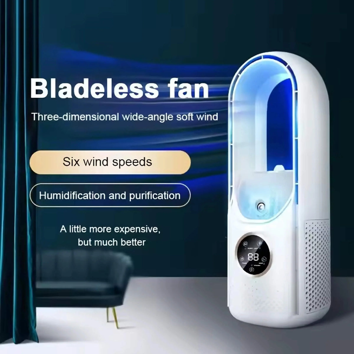 Portable Air Cooler Silent Bladeless USB-Powered