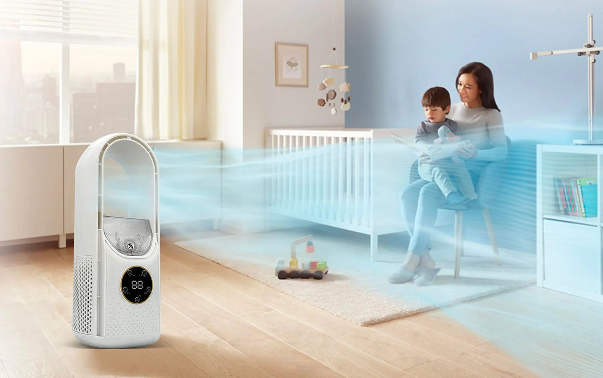 Portable Air Cooler USB-Powered Ultra-Quiet Remote & Wheels