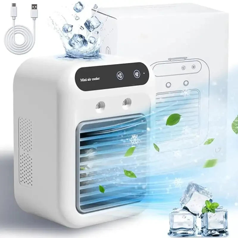 Portable Air Cooler USB Rechargeable Dual Mist 500 ml
