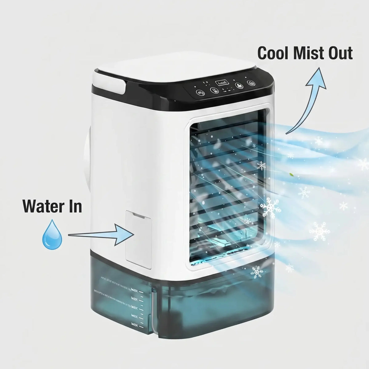 Portable Air Cooler Ultrasonic Cooling 3 Speeds & Whisper-Quiet