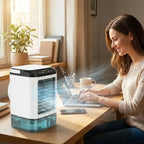 Portable Air Cooler Ultrasonic Misting 900ml Reservoir Whisper-Quiet