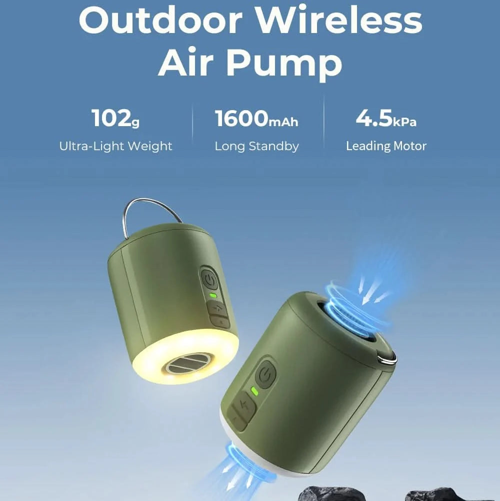Portable Air Pump Rechargeable Built-In LED Light