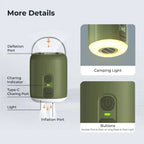 Portable Air Pump Rechargeable Built-In LED Light