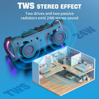 Portable Bluetooth Speaker 24W Stereo Bluetooth 5.0 IPX7