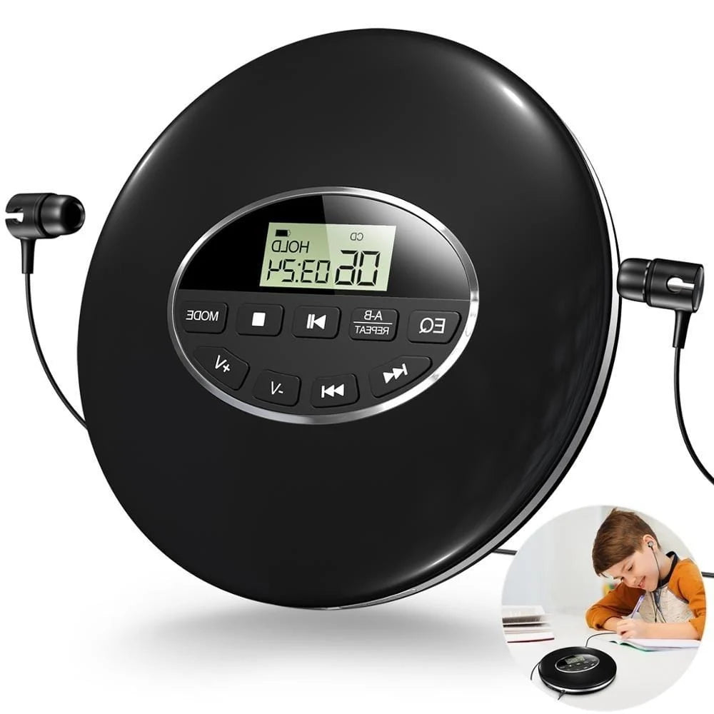 Portable CD Player Anti-Skip LCD Display Battery & AC