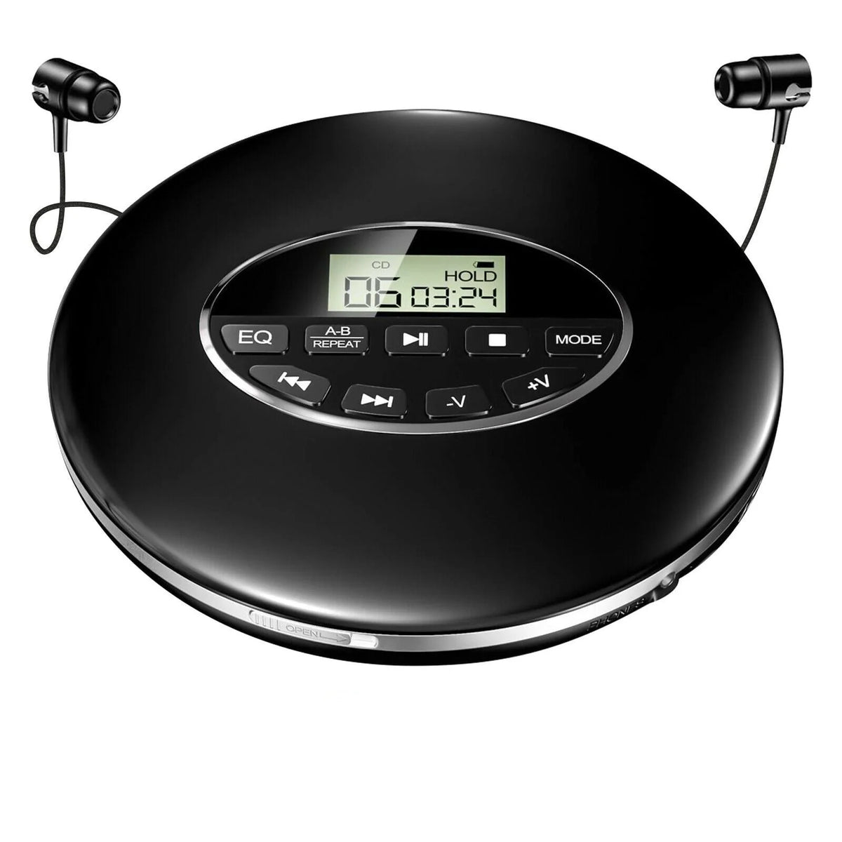 Portable CD Player Anti-Skip LCD Display Battery & AC