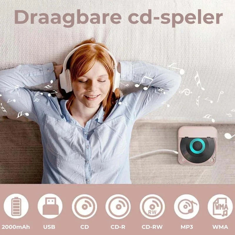 Portable CD Player Bluetooth 5.3 & USB-C Charging