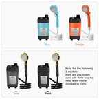 Portable Camping Shower Pump Pressure-Boosting Digital Display 6000mAh