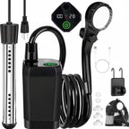 Portable Camping Shower Pump Pressure-Boosting Digital Display 6000mAh