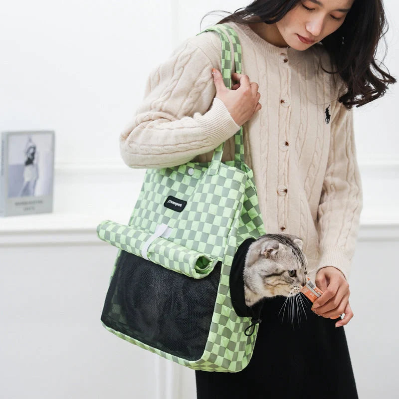 Portable Cat Carrier Bubble Composite Ventilated Zippered Travel Ready