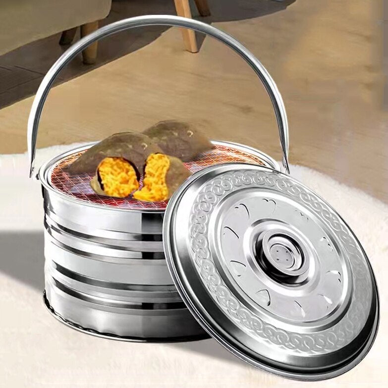 Portable Charcoal Grill Stainless Steel Compact Quick-Cooking