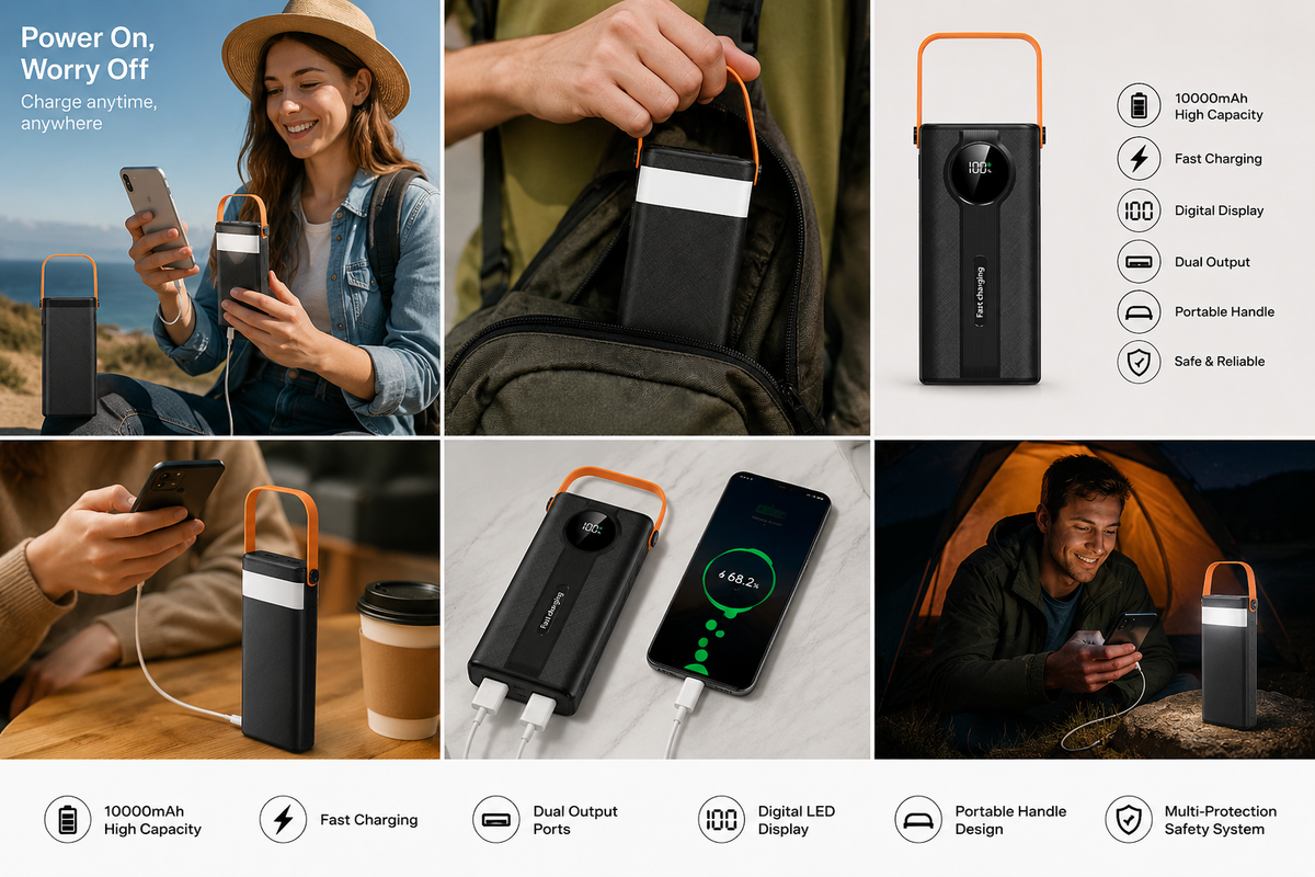 Portable Charger 10000mAh Fast Charging LED Indicator