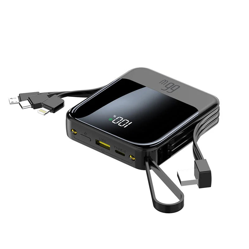 Portable Charger Built-In Cables LCD Display Up To 30000mAh