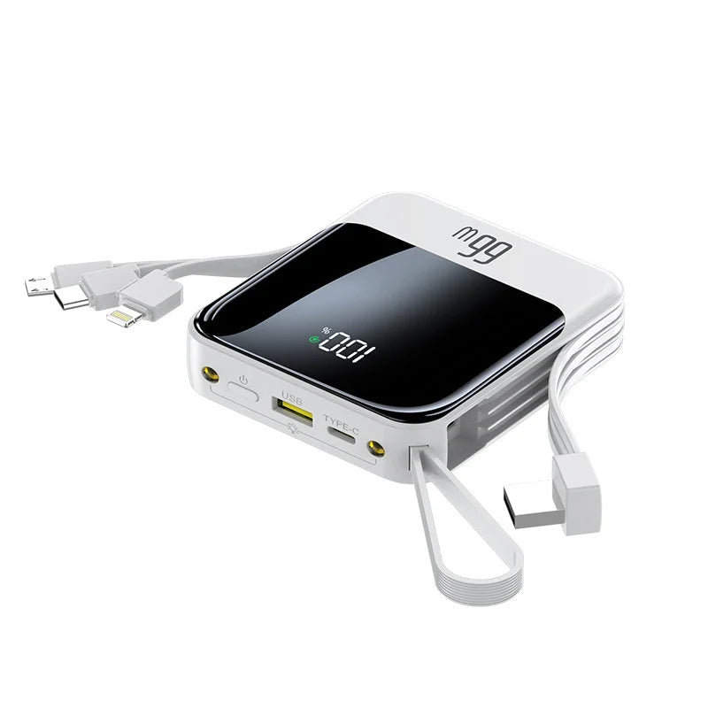 Portable Charger Built-In Cables LCD Display Up To 30000mAh