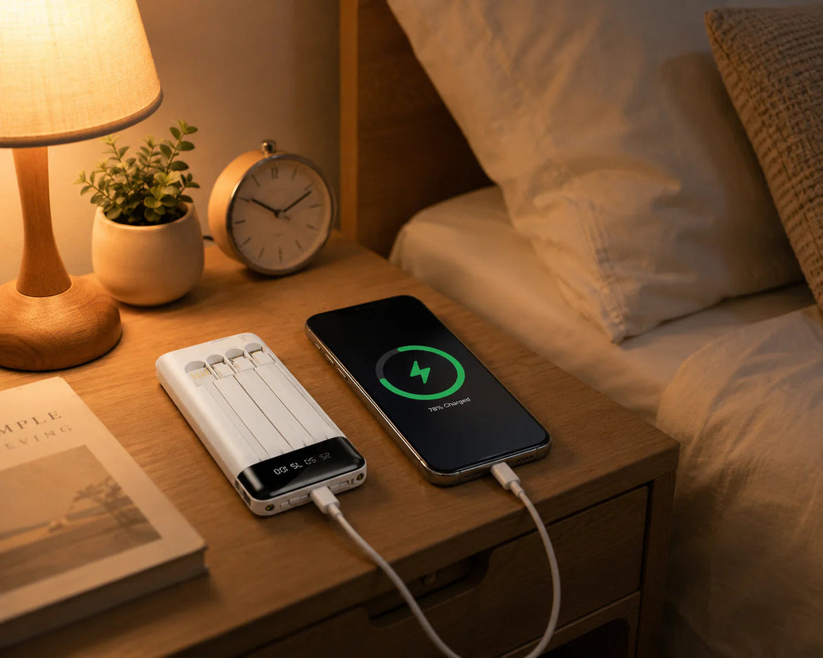 Portable Charger Built-In Cables & LED Display