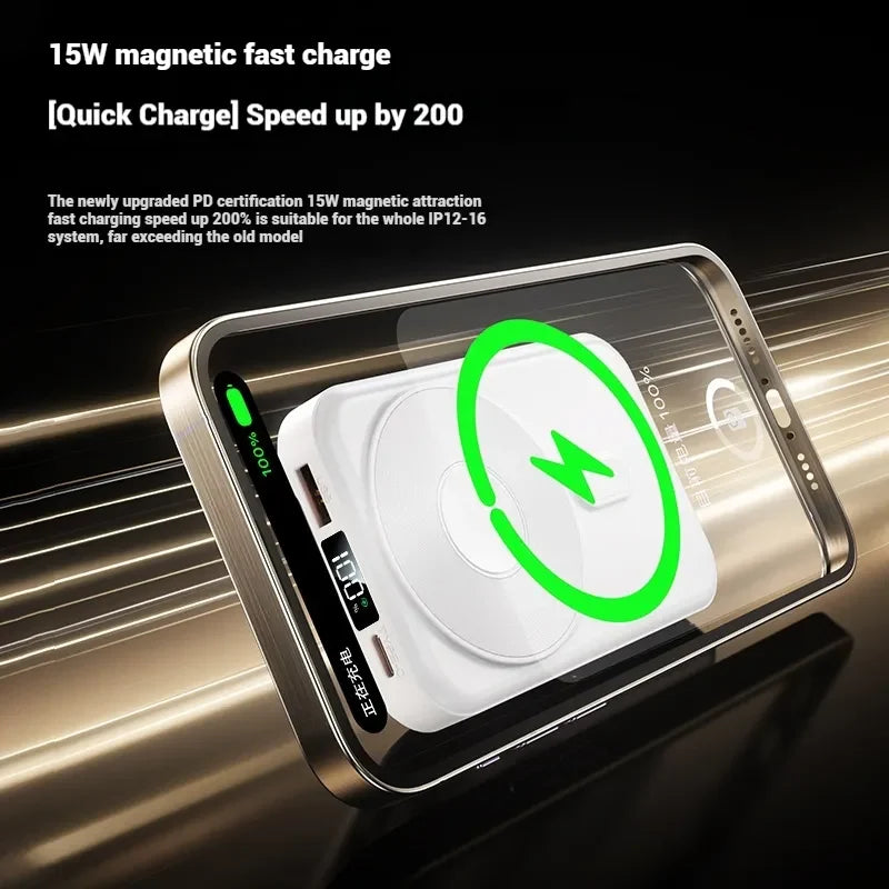 Portable Charger Foldable Stand Digital LED Display