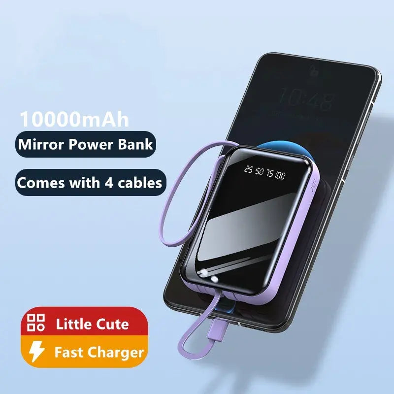 Portable Charger High-Capacity & Integrated Cable Management