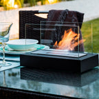 Portable Clean-Burning Bioethanol Tempered Glass & Steel Tabletop Fireplace