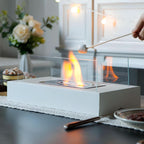 Portable Clean-Burning Bioethanol Tempered Glass & Steel Tabletop Fireplace