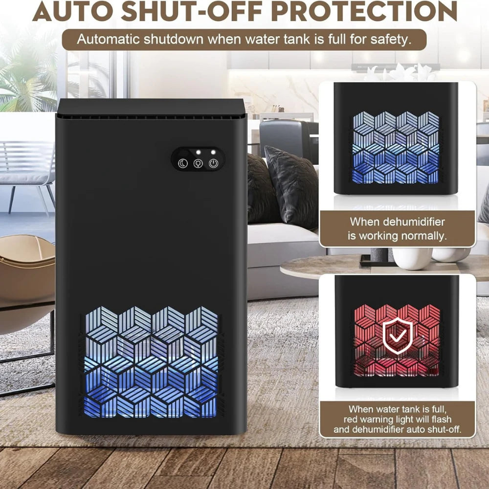 Portable Dehumidifier Ultra-Quiet Compact Removable Tank