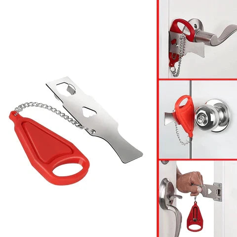 Portable Door Lock Instant Security No Tools Compact Alloy