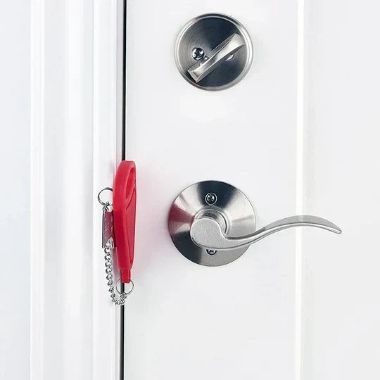 Portable Door Lock Lightweight Alloy Tool-Free Fits Standard Doors