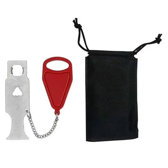 Portable Door Lock Lightweight Alloy Tool-Free Fits Standard Doors