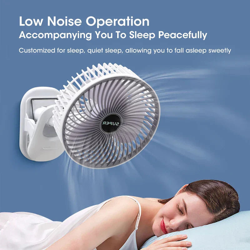 Portable Fan 4-in-1 USB Rechargeable Quiet 3-Speed
