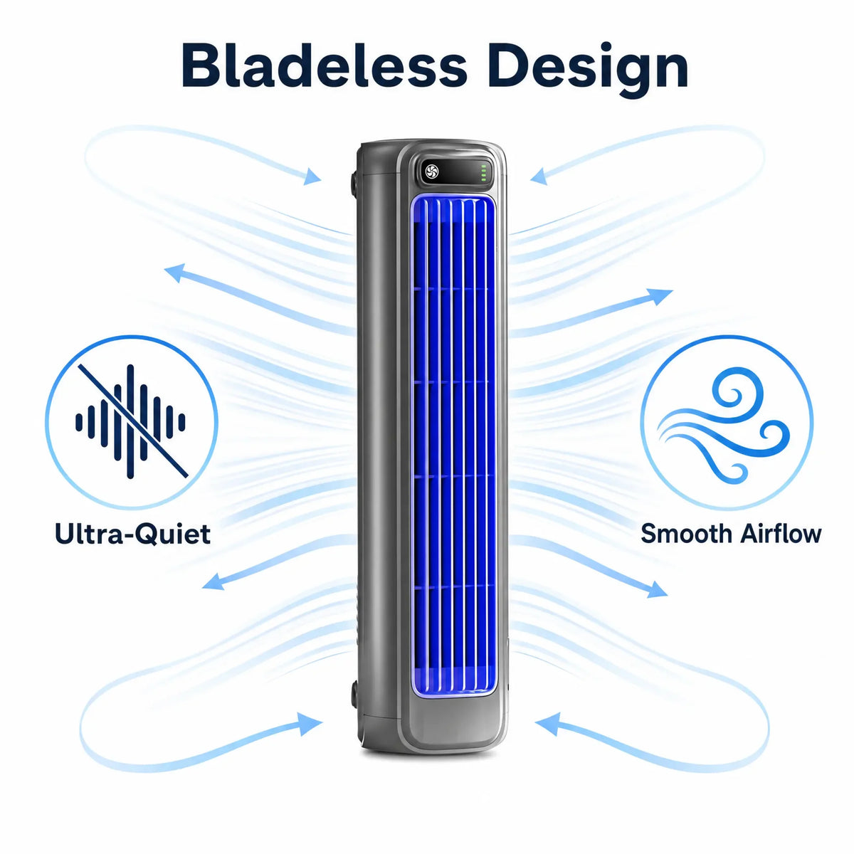 Portable Fan Bladeless Quiet Rechargeable 12-Hour Runtime