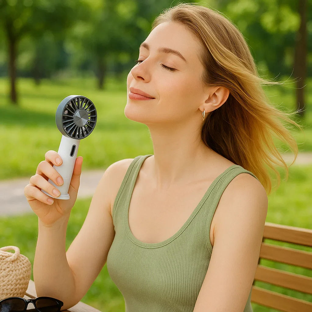 Portable Fan Compact Rechargeable 9-Hour Runtime