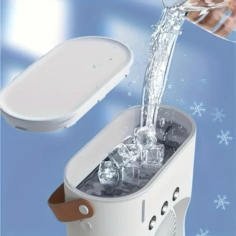 Portable Fan Dual-Head Mist Spray USB Rechargeable