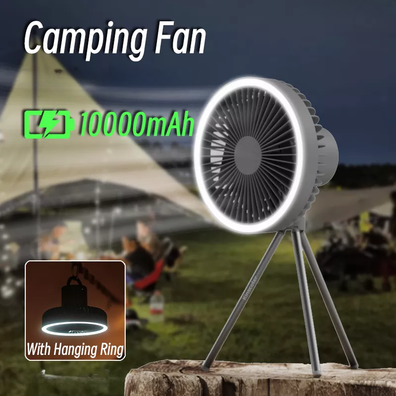 Portable Fan Rechargeable 10000mAh Power Bank Quiet & LED