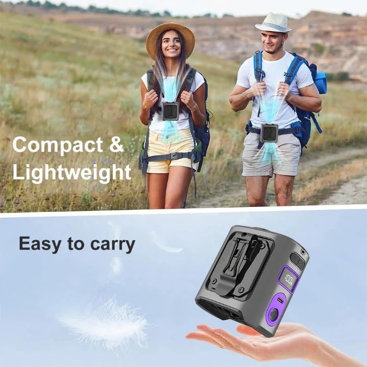 Portable Fan Wearable Clip-On 8000mAh Power Bank