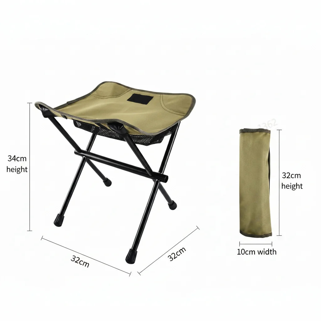 Portable Folding Stool Lightweight Aluminum Supports 220 lb