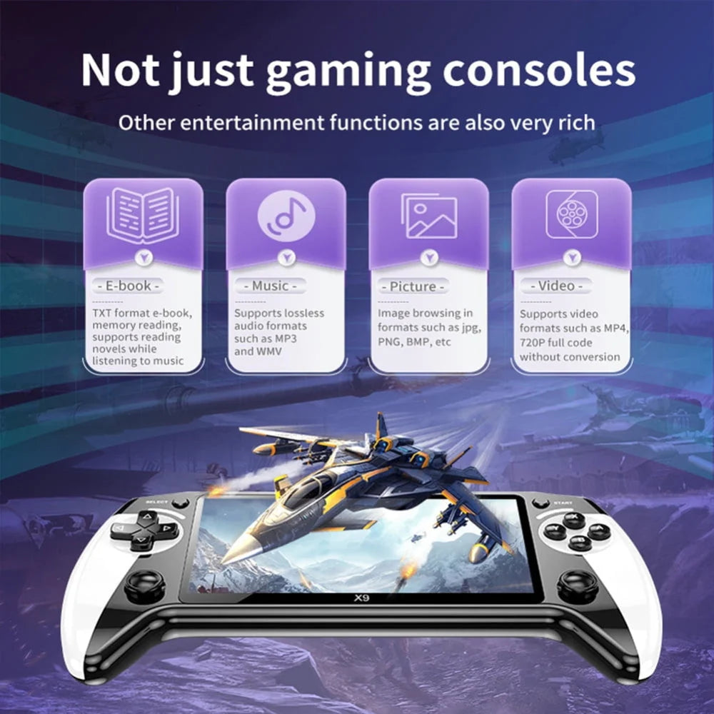 Portable Game Console 10,000 Games 5.5 Inch HD Rechargeable