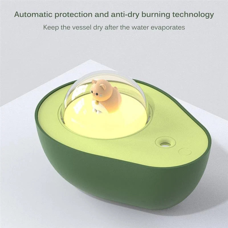 Portable Humidifier Avocado-Shaped USB & 6-Hour Battery