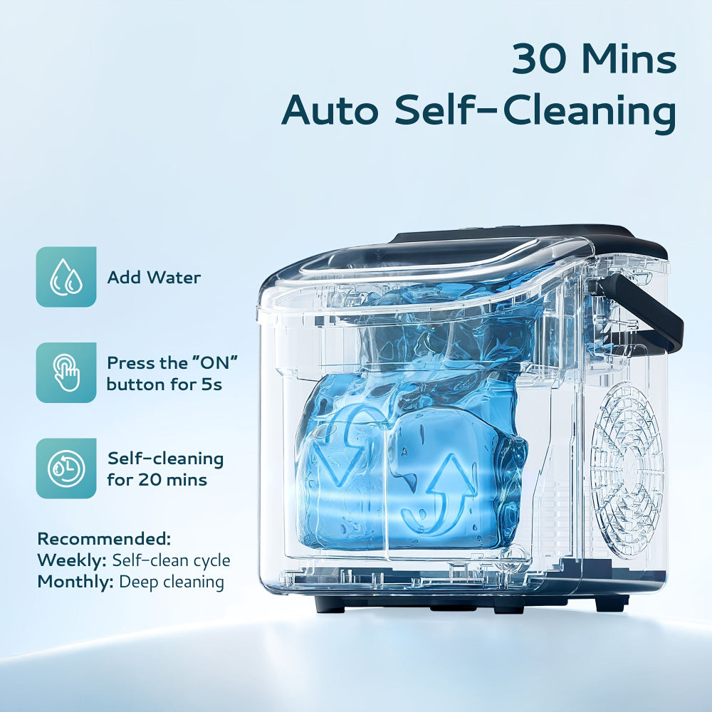 Portable Ice Maker Fast Bullet Ice Self-Cleaning