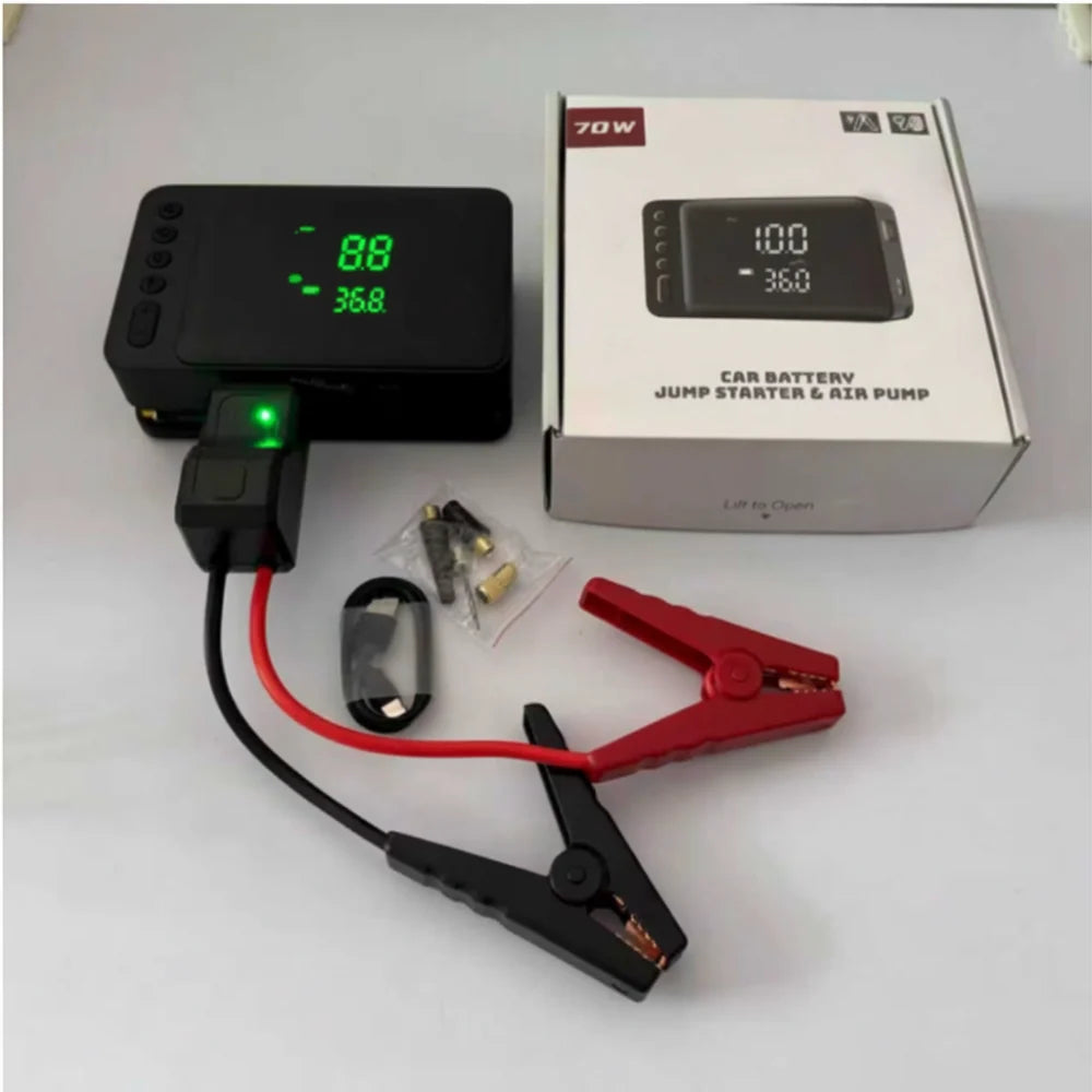 Portable Jump Starter 4000A Air Compressor 15,000mAh