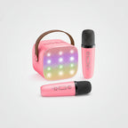 Portable Karaoke Machine Bluetooth Two Wireless Mics LED Lights
