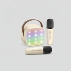 Portable Karaoke Machine Bluetooth Two Wireless Mics LED Lights