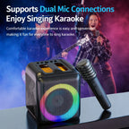 Portable Karaoke Speaker 200W Bluetooth 5.3 20-Hour Battery