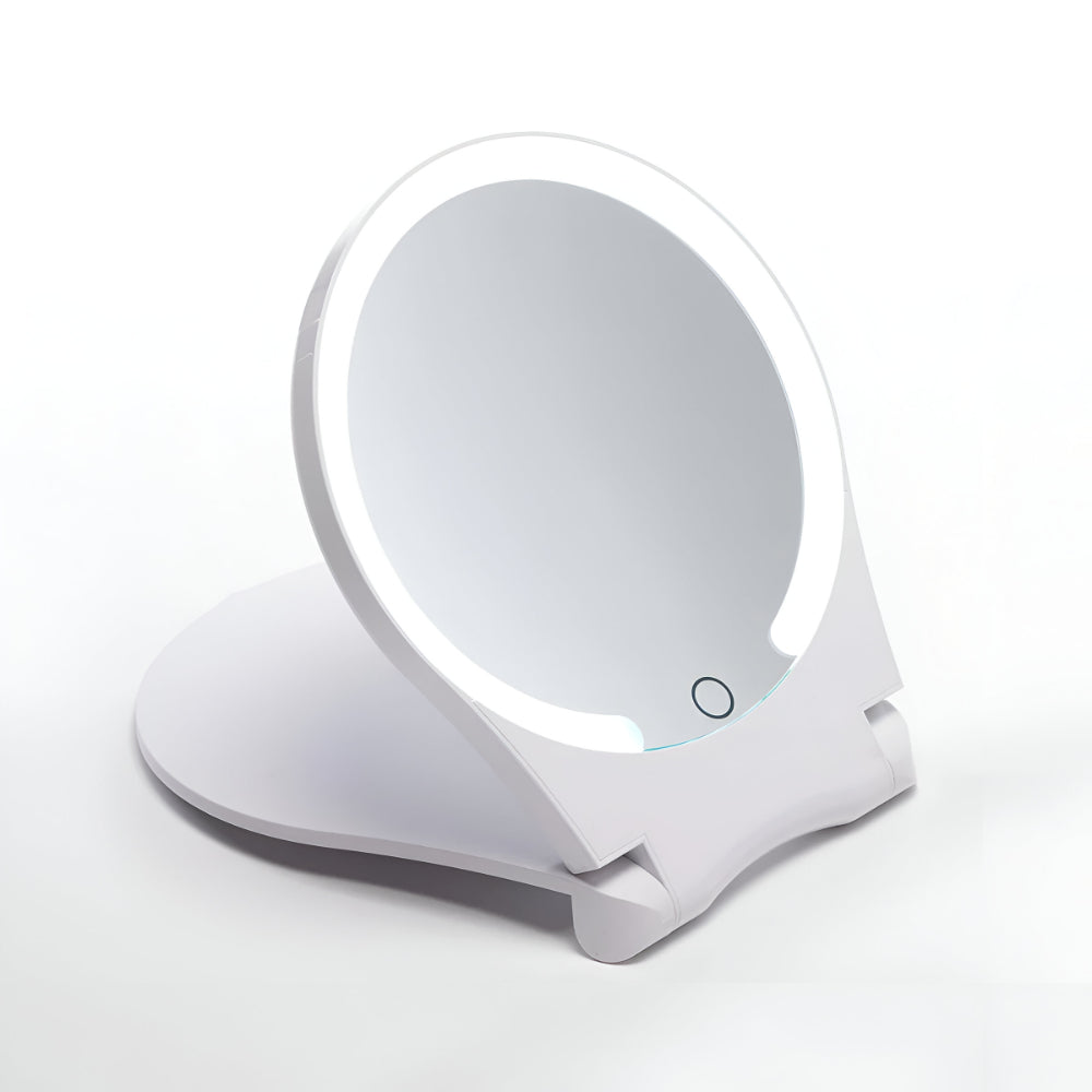 Portable Makeup Mirror 10X Magnification LED Lights USB Rechargeable