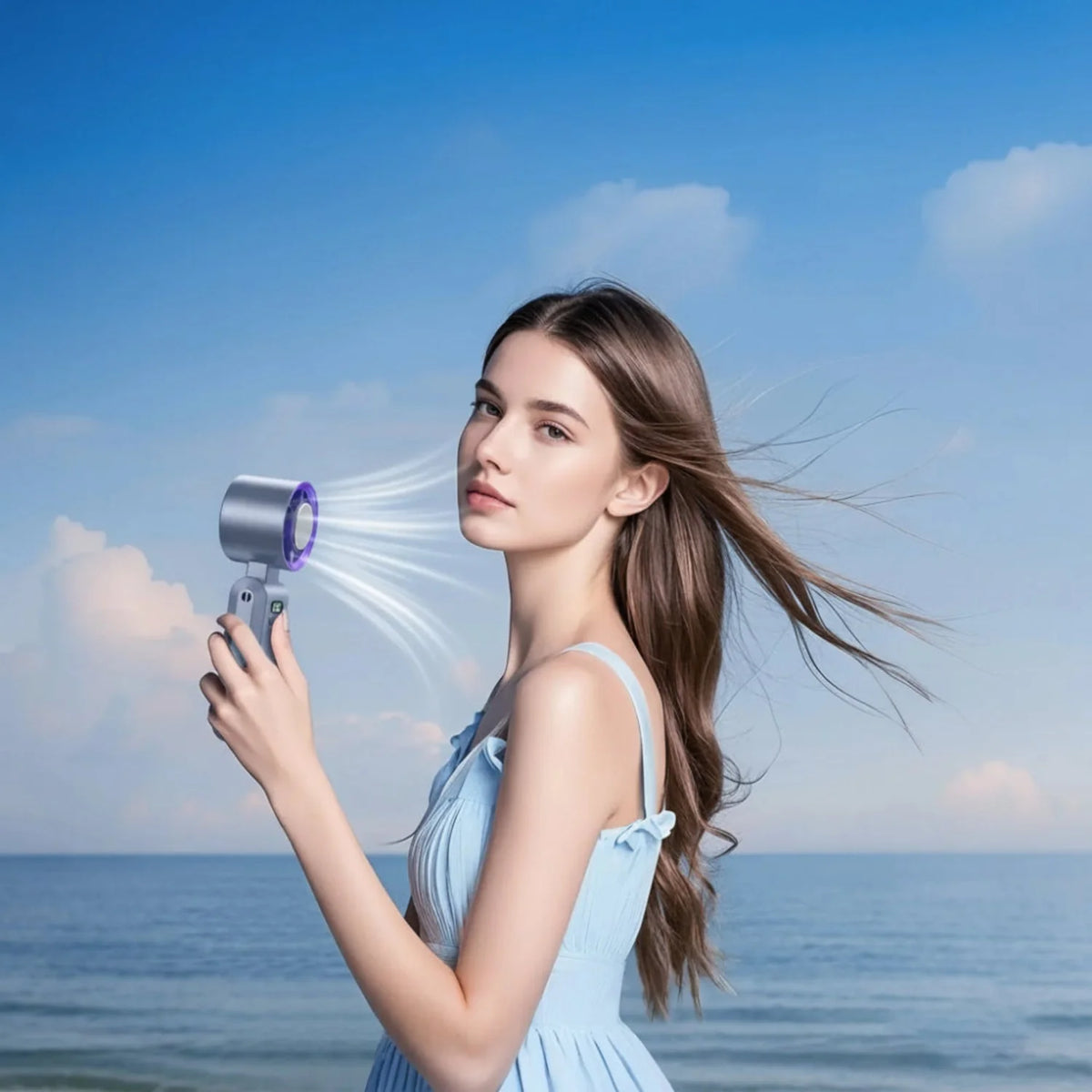 Portable Misting Fan Ice Cooling Plate 12 Hour Battery