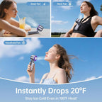Portable Misting Fan Ice Cooling Plate 12 Hour Battery