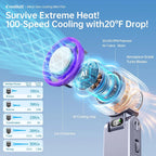 Portable Misting Fan Ice Cooling Plate 12 Hour Battery