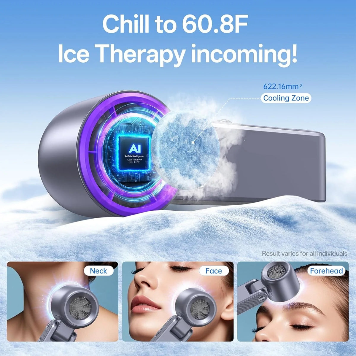 Portable Misting Fan Ice Cooling Plate 12 Hour Battery