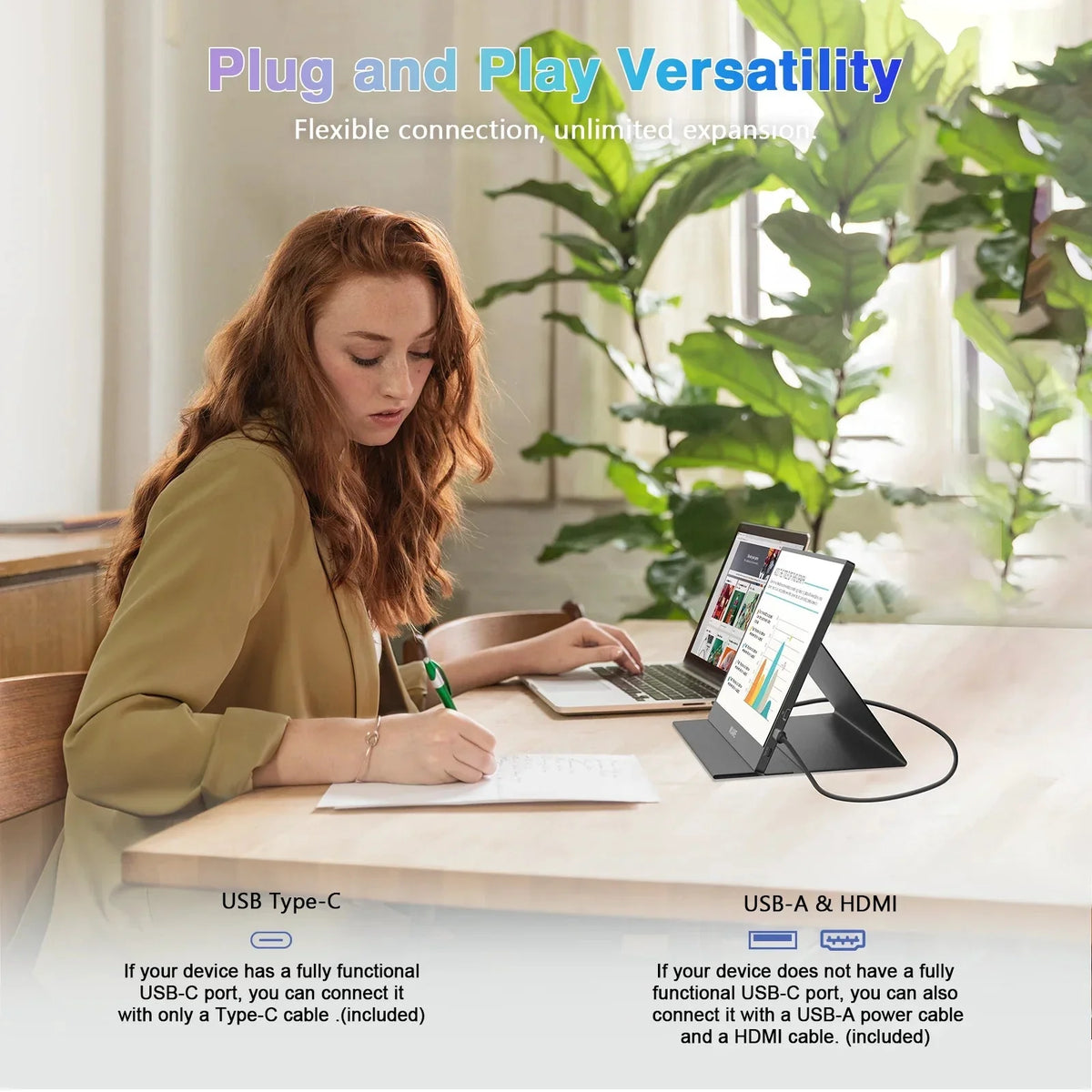 Portable Monitor 14-Inch Full HD USB-C Powered
